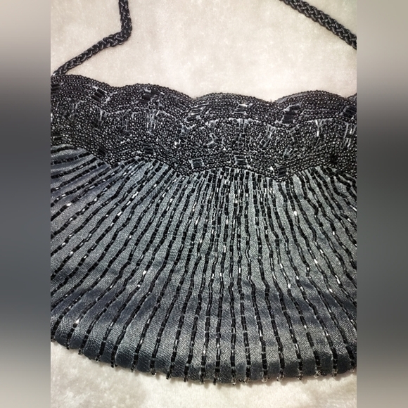 Hasting and Smith black beaded shoulder bag vintage - Picture 5 of 6